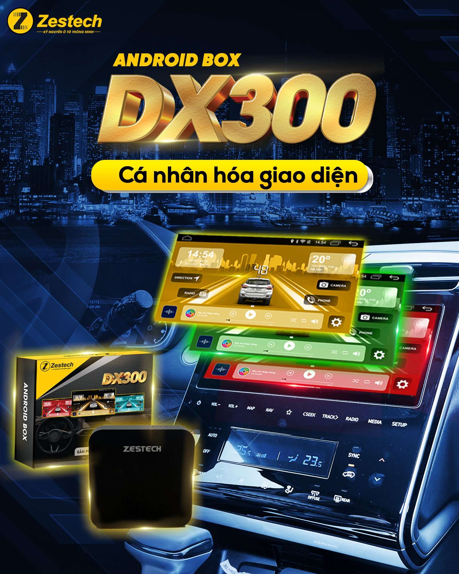 Android Box Zestech DX300 cá nhân hóa giao diện