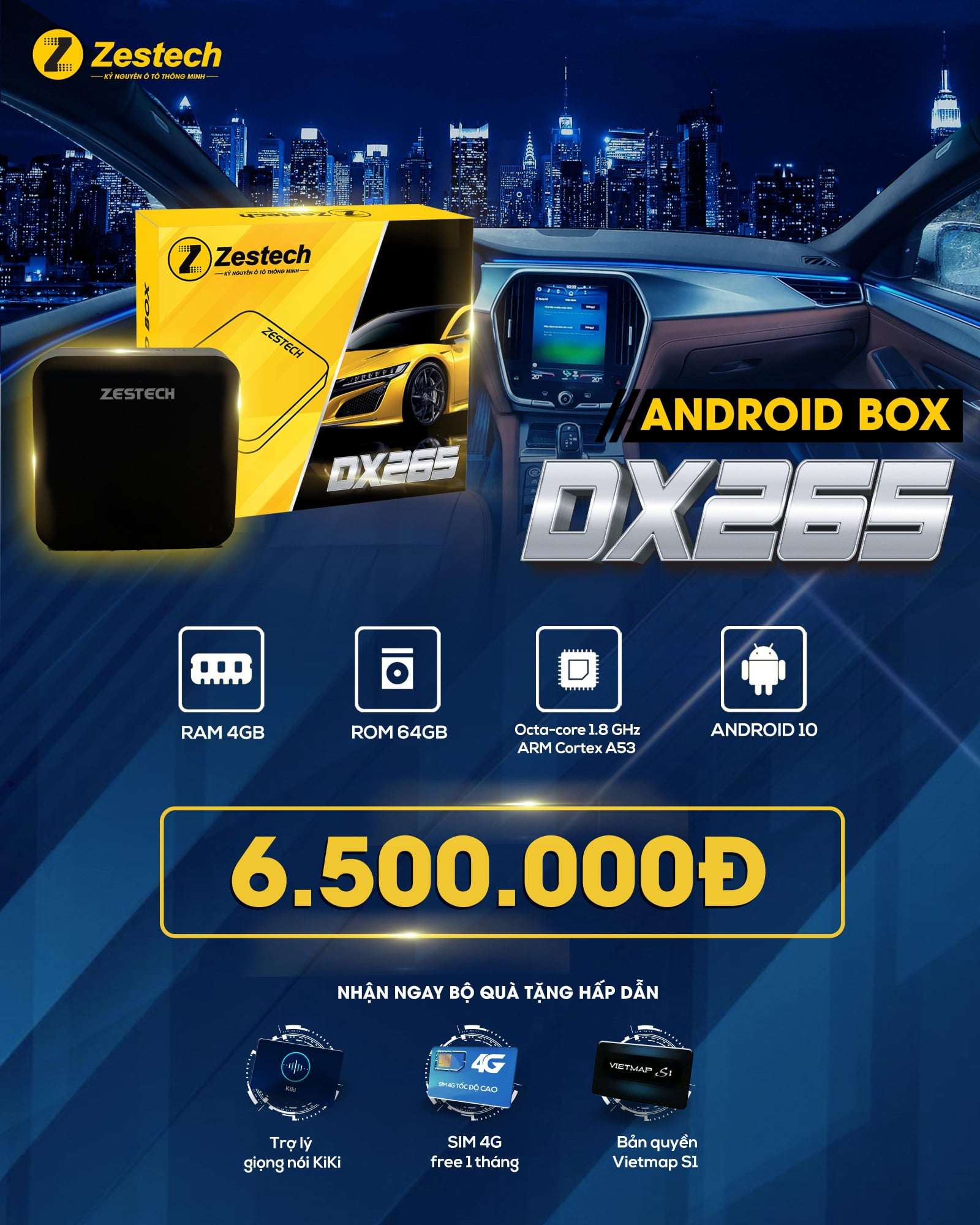Android Box Zestech DX265 giá bán và thông số kỹ thuật