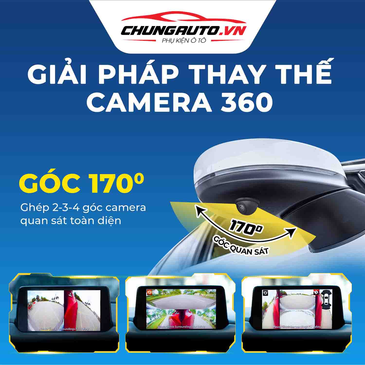 Góc ngửa rộng hỗ trợ lái xe an toàn