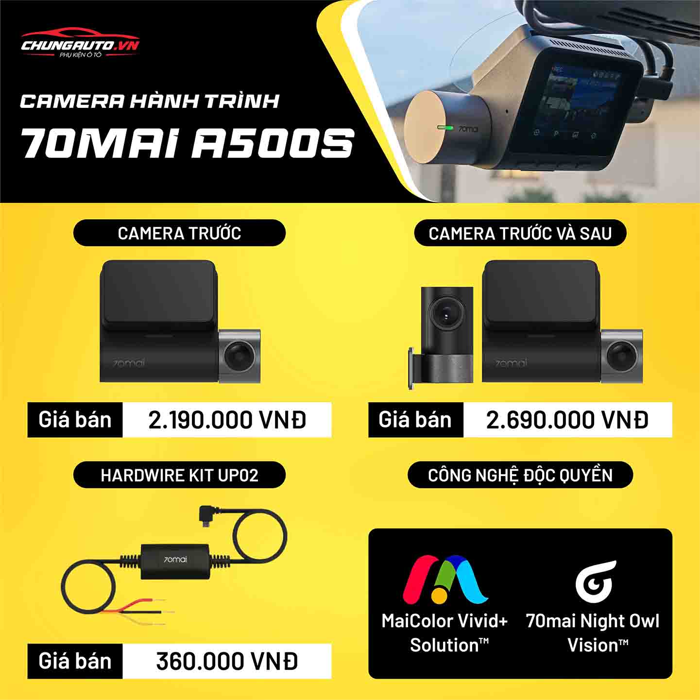 Giá camera hành trình 70mai A500s