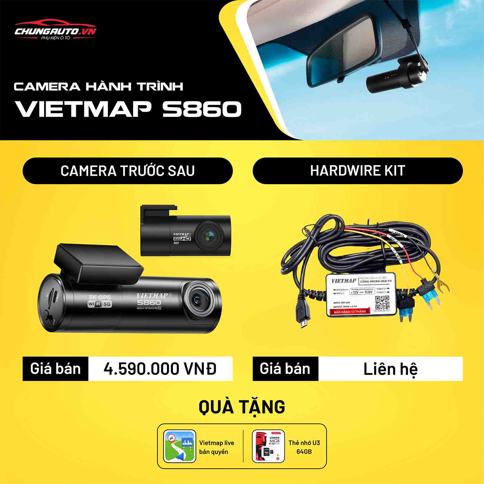 Bảng báo giá camera hành trình Vietmap S860