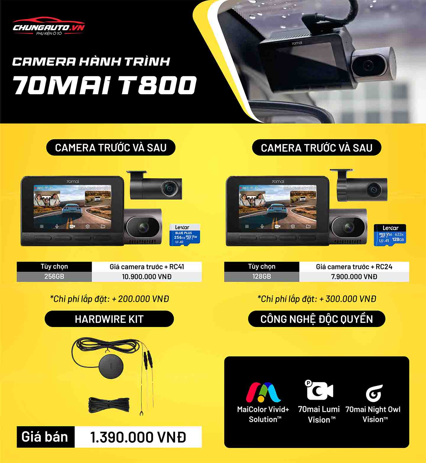 Báo giá camera hành trình 70Mai T800