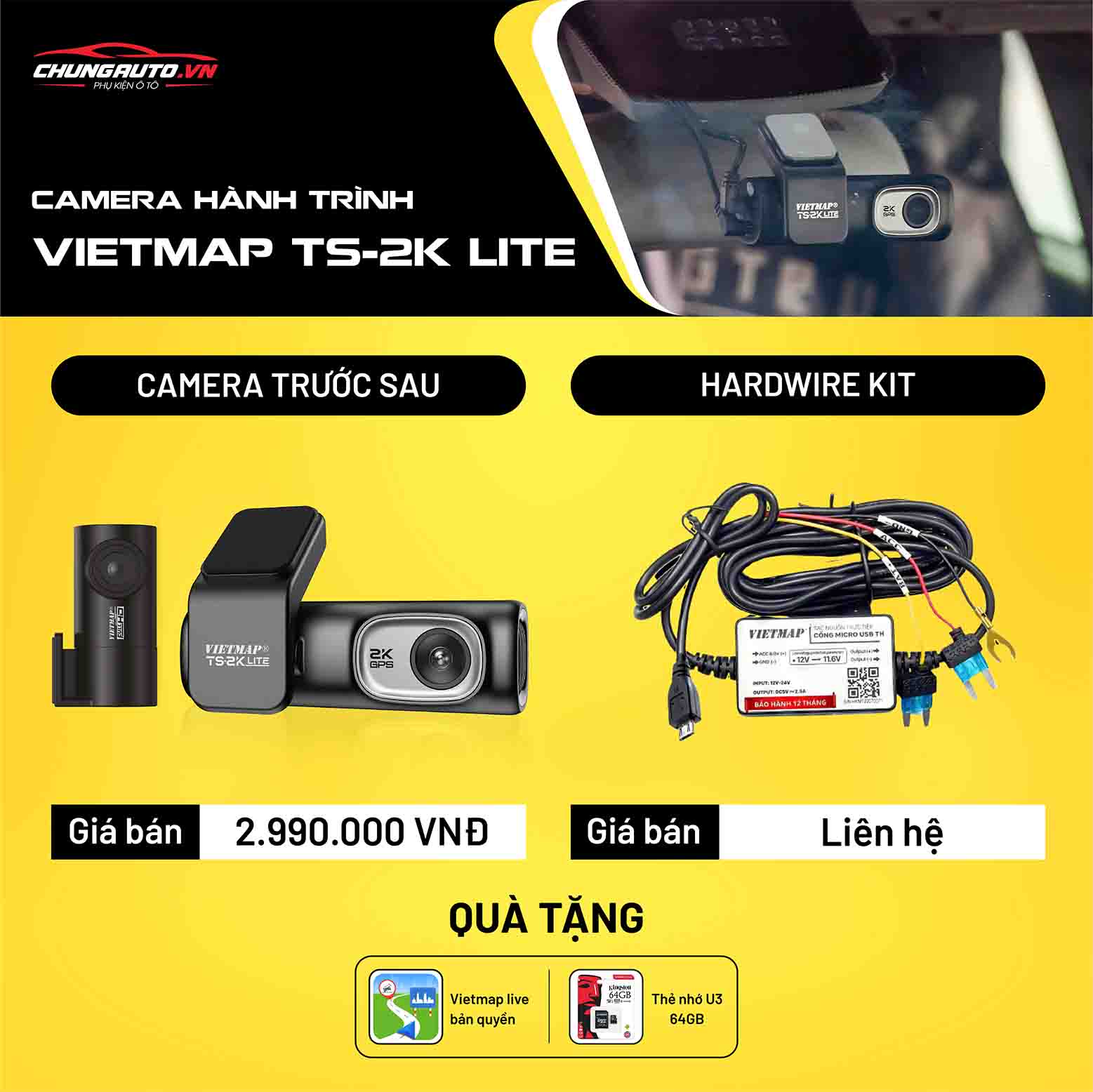 Bảng báo giá camera hành trình Vietmap TS2K Lite