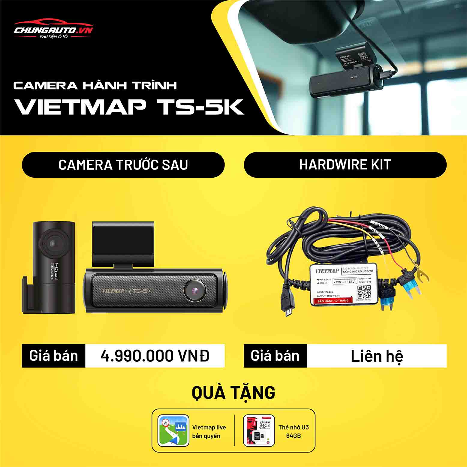 Bảng báo giá camera hành trình Vietmap TS5K