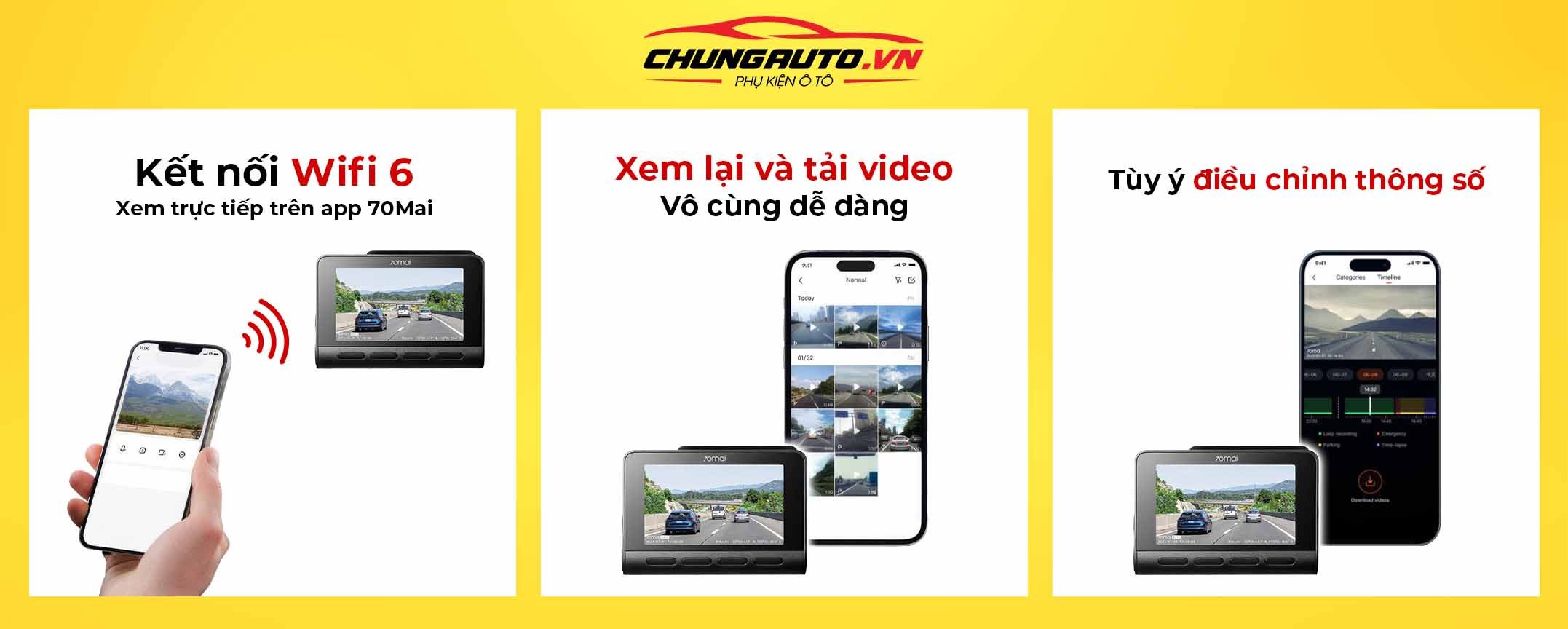 Camera hành trình Xiaomi 70Mai A800SE xem lại được video dễ dàng