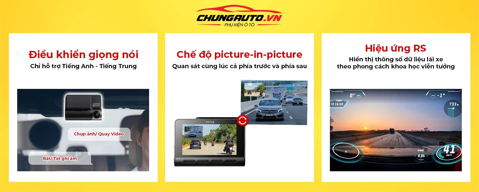 70mai A810s tích hợp nhiều tính năng thông minh