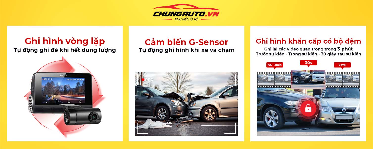 70Mai A810s ghi hình vòng lặp