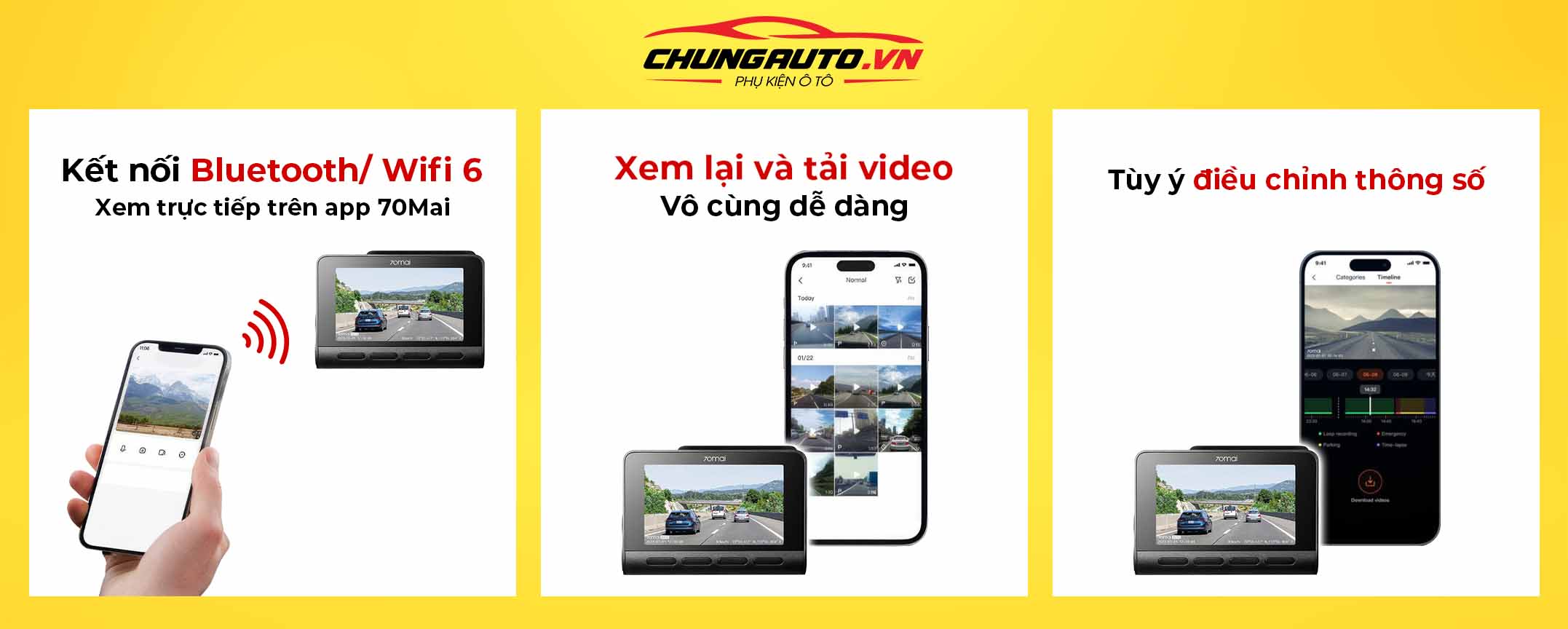 70mai A810s giúp xem lại video dễ dàng