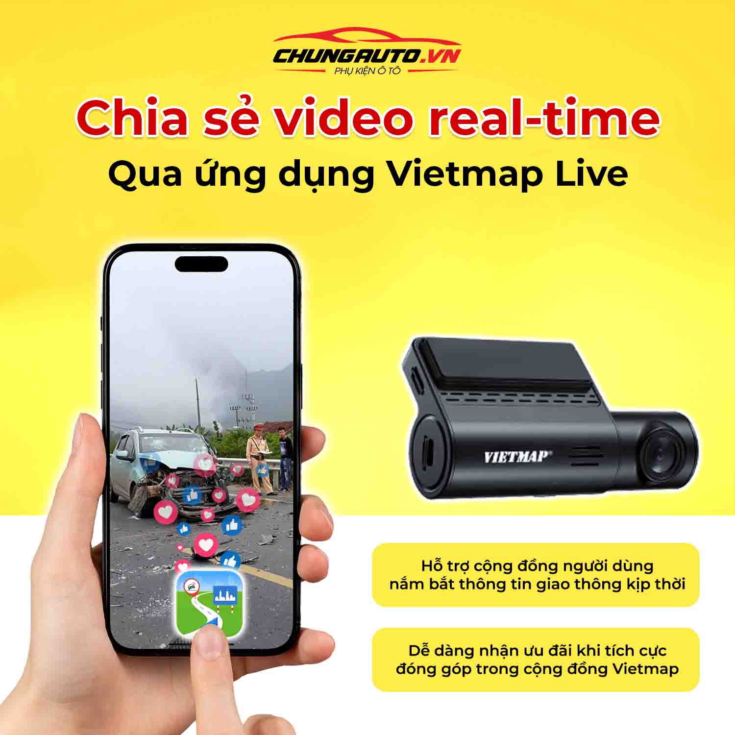 Camera hành trình Vietmap L110 chia sẻ video real time 