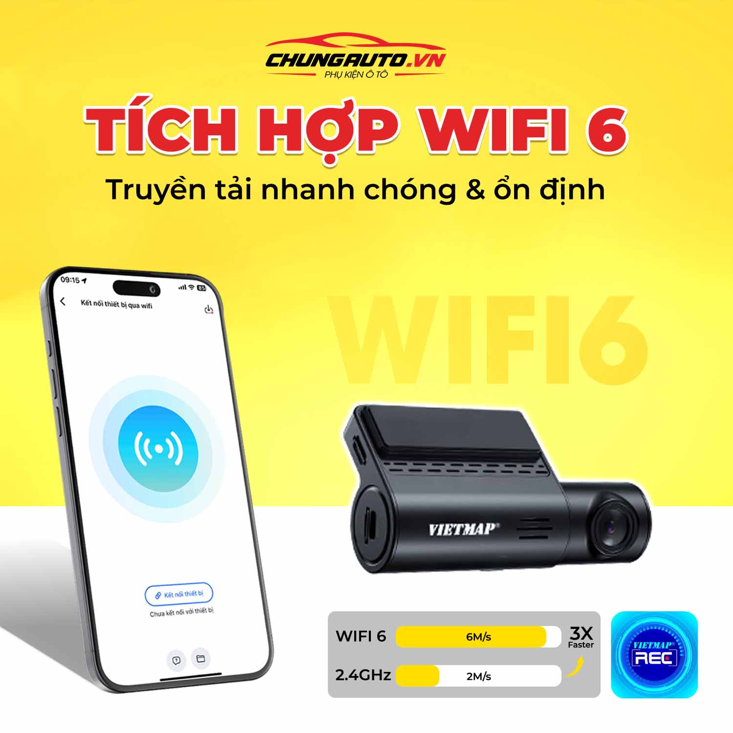 Camera hành trình Vietmap L110 truyền tải wifi