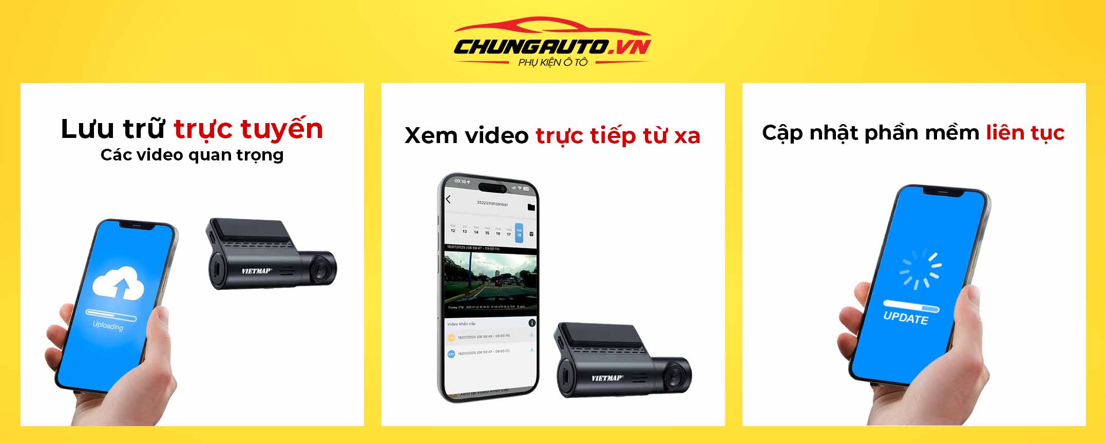 Camera hành trình Vietmap L110 lưu trữ hình ảnh trực tuyến