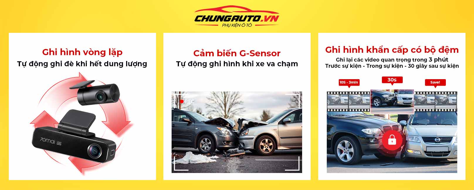 Camera hành trình 70Mai M800 ghi hình vòng lặp