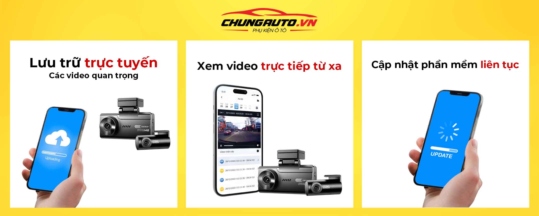 Camera hành trình Vietmap M2 lưu trữ trực tuyến