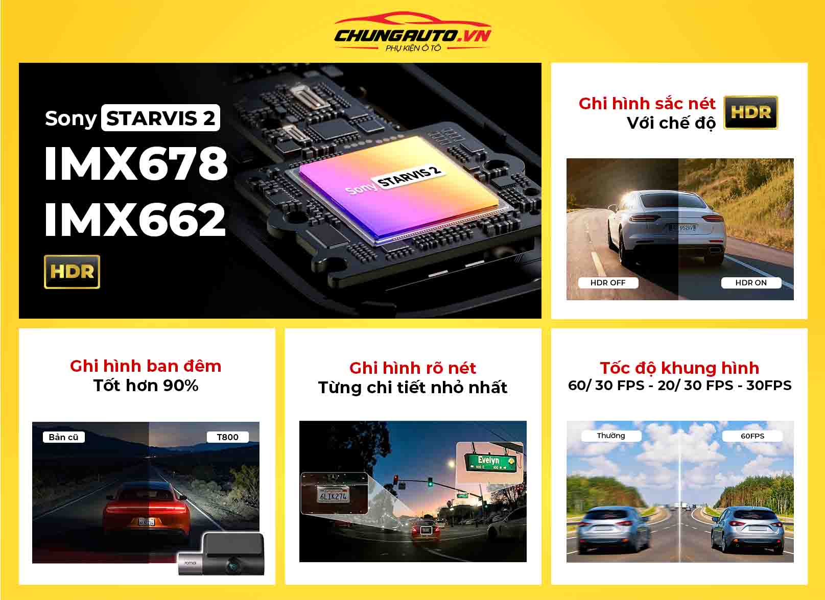 Camera hành trình 70Mai T800 ghi hình chất lượng