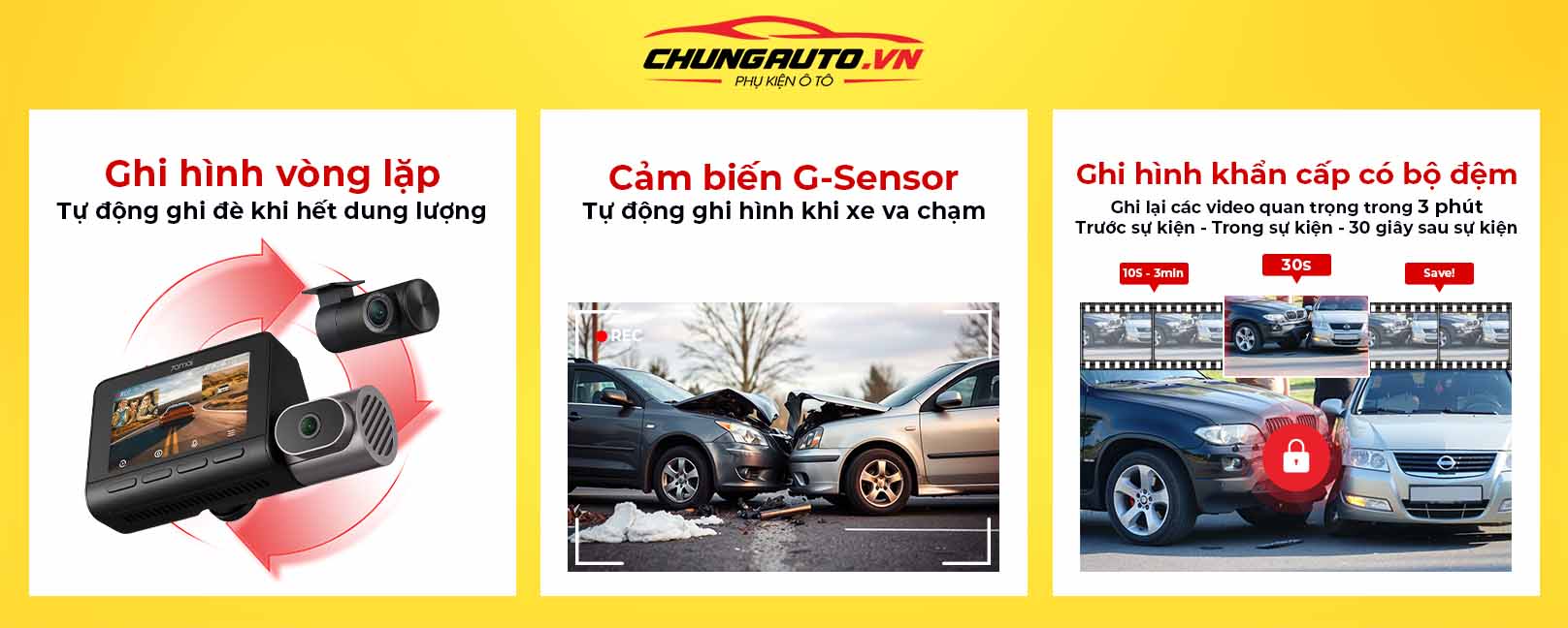 Camera hành trình Xiaomi 70Mai T800 ghi hình vòng lặp