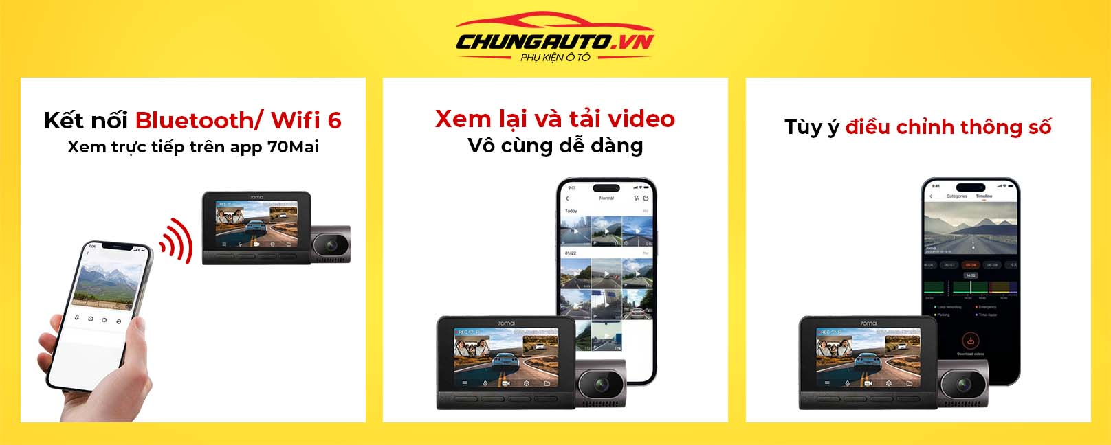 Xiaomi 70Mai T800 tùy chọn kết nối wifi