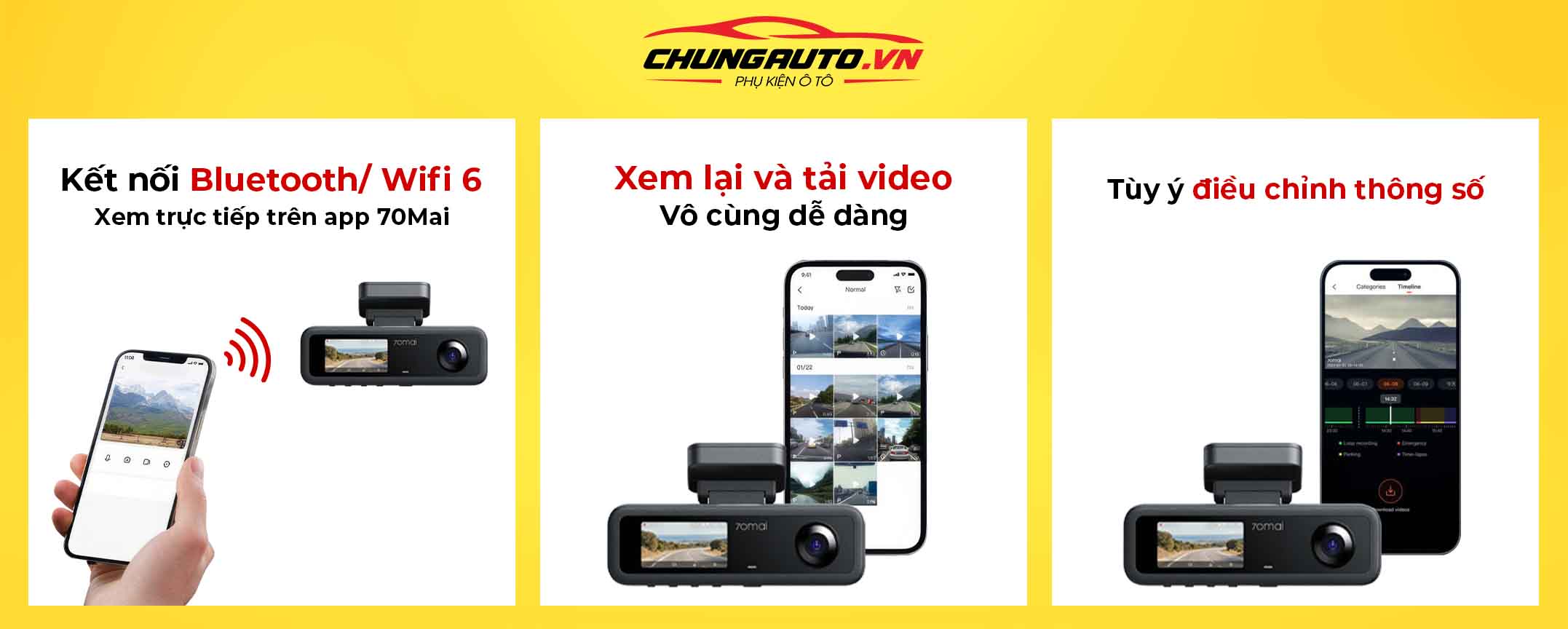 Camera hành trình Xiaomi 70Mai T400 tích hợp nhiều tính năng thông minh