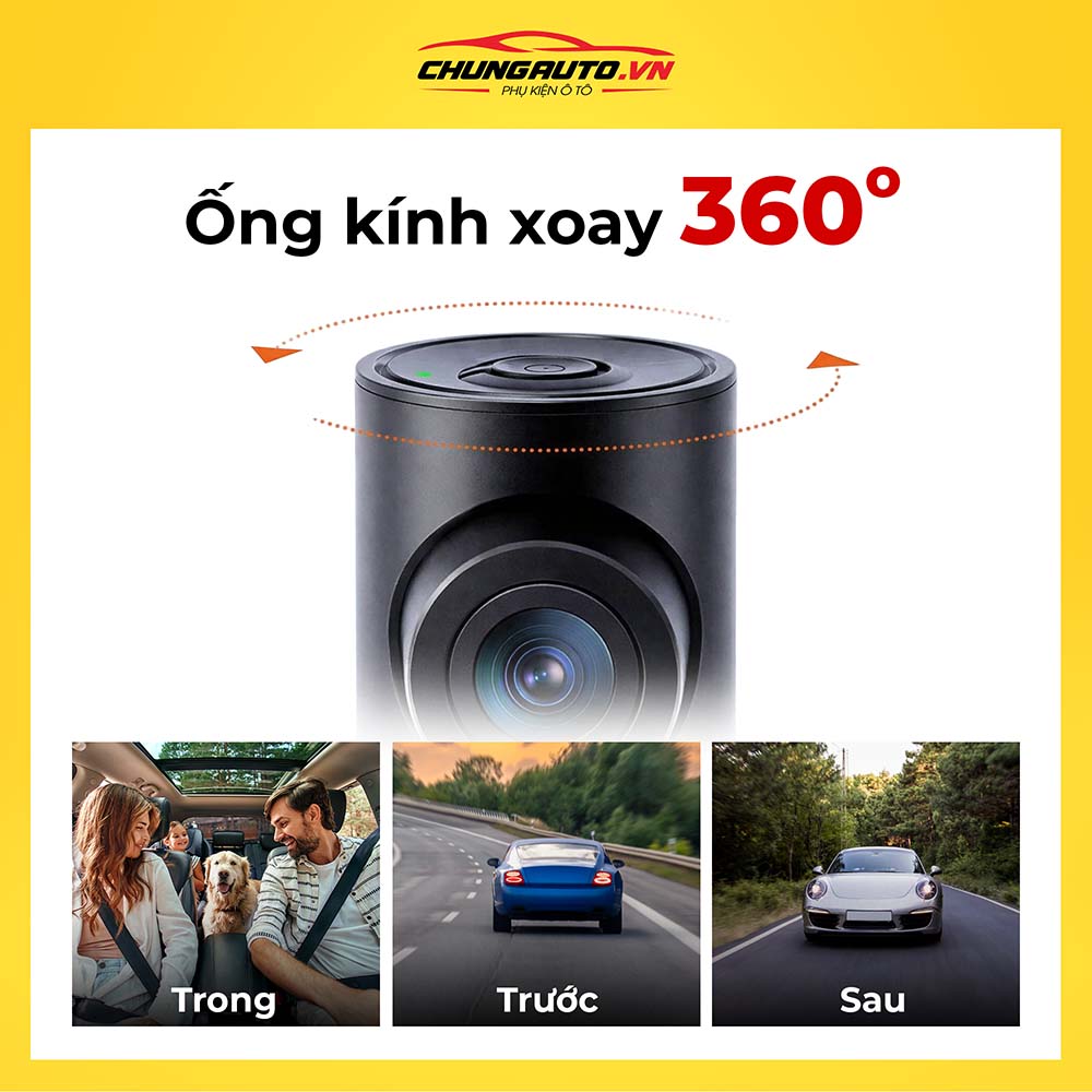Camera hành trình M310 Plus có khả năng xoay linh hoạt 360 độ