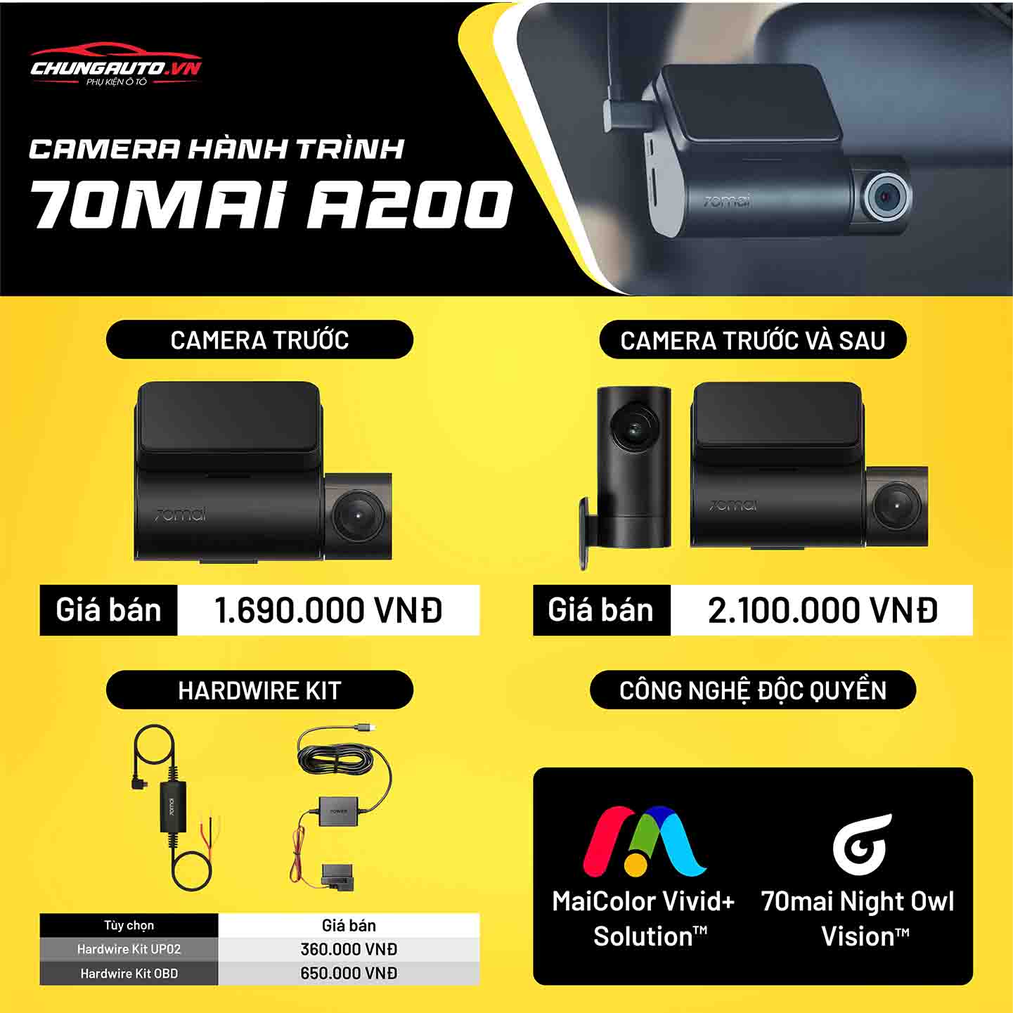 Báo giá camera hành trình A200