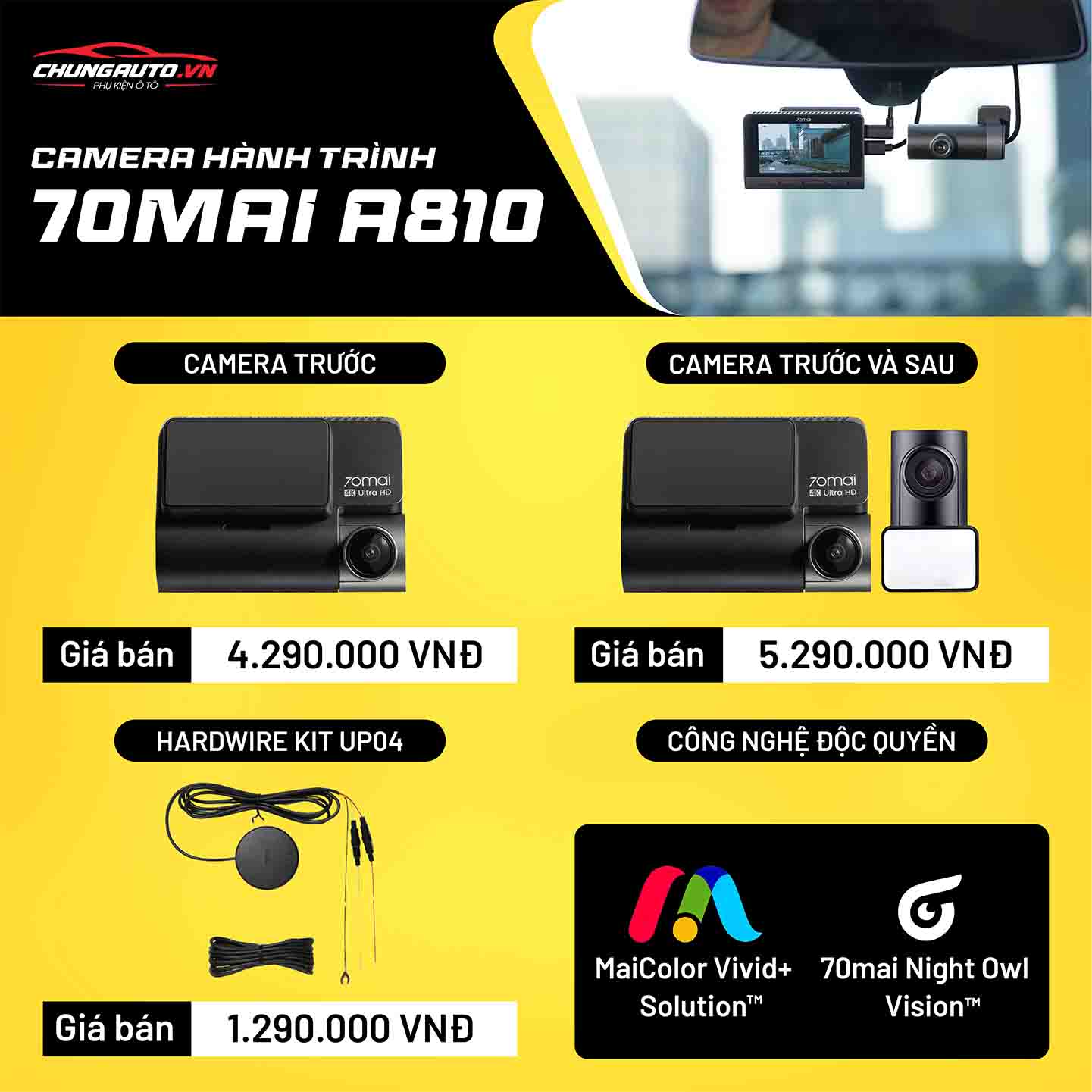 Bảng báo giá camera hành trình Xiaomi A810
