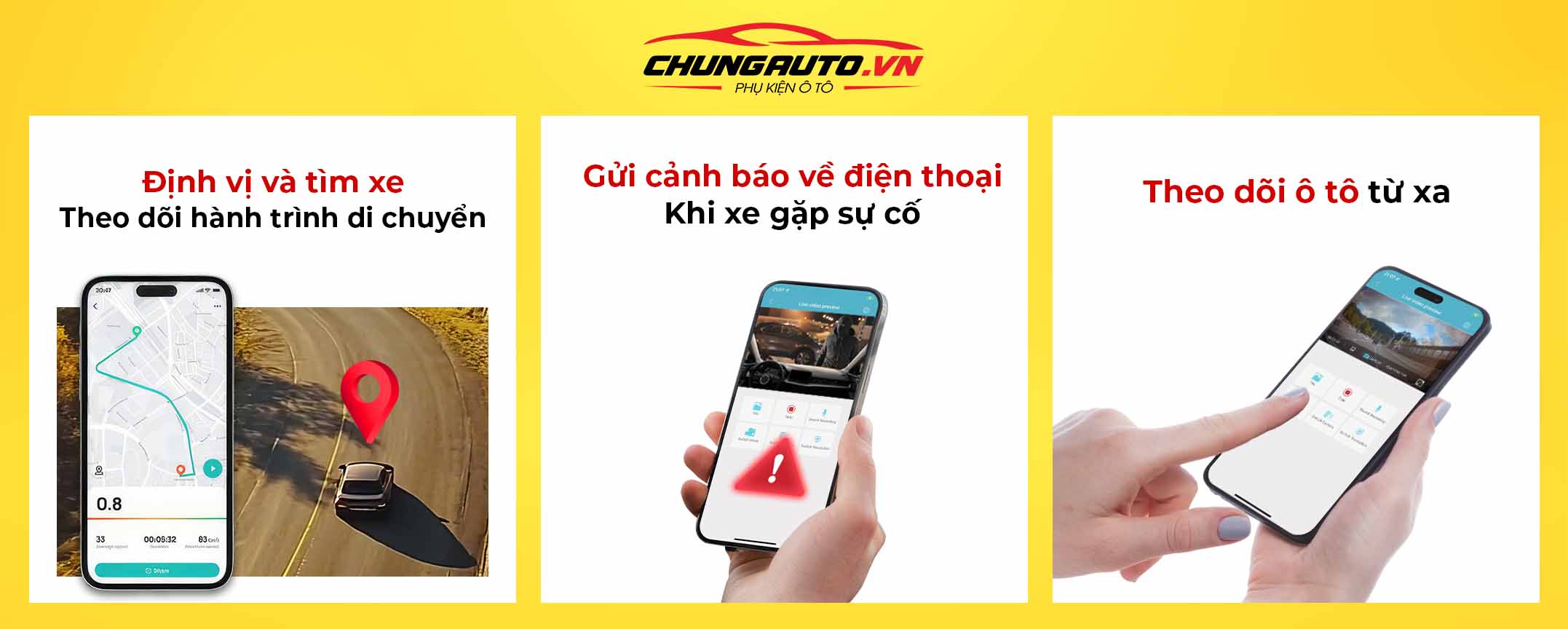 Camera hành trình Vietmap gửi cảnh báo về điện thoại