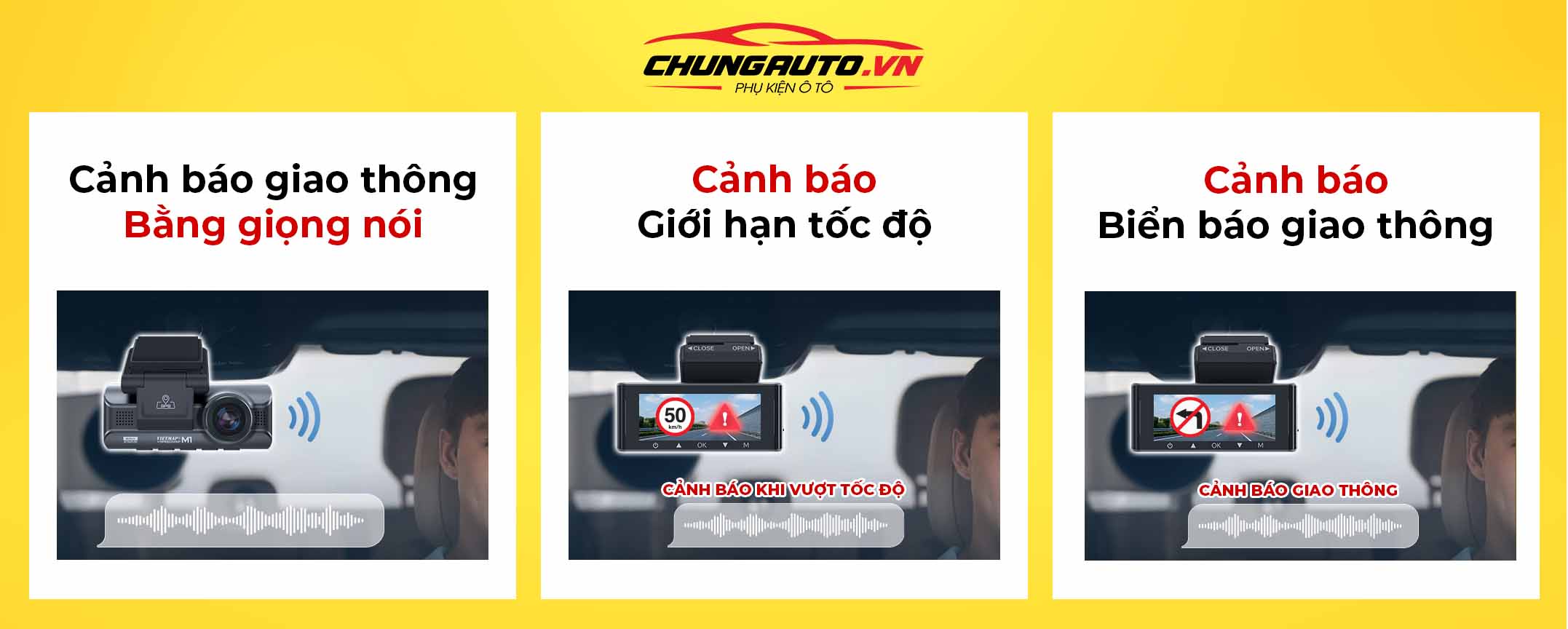 Camera hành trình Vietmap M1 cảnh báo giao thông bằng giọng nói 