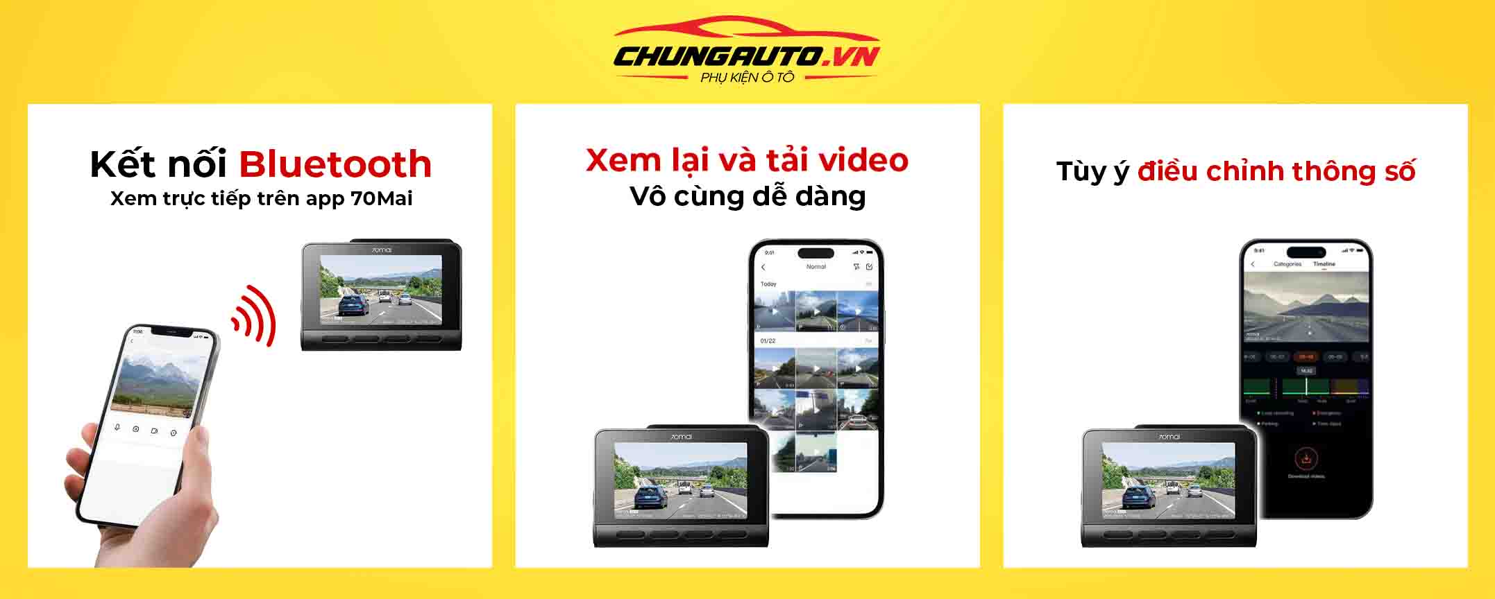 70mai A810 xem lại video dễ dàng