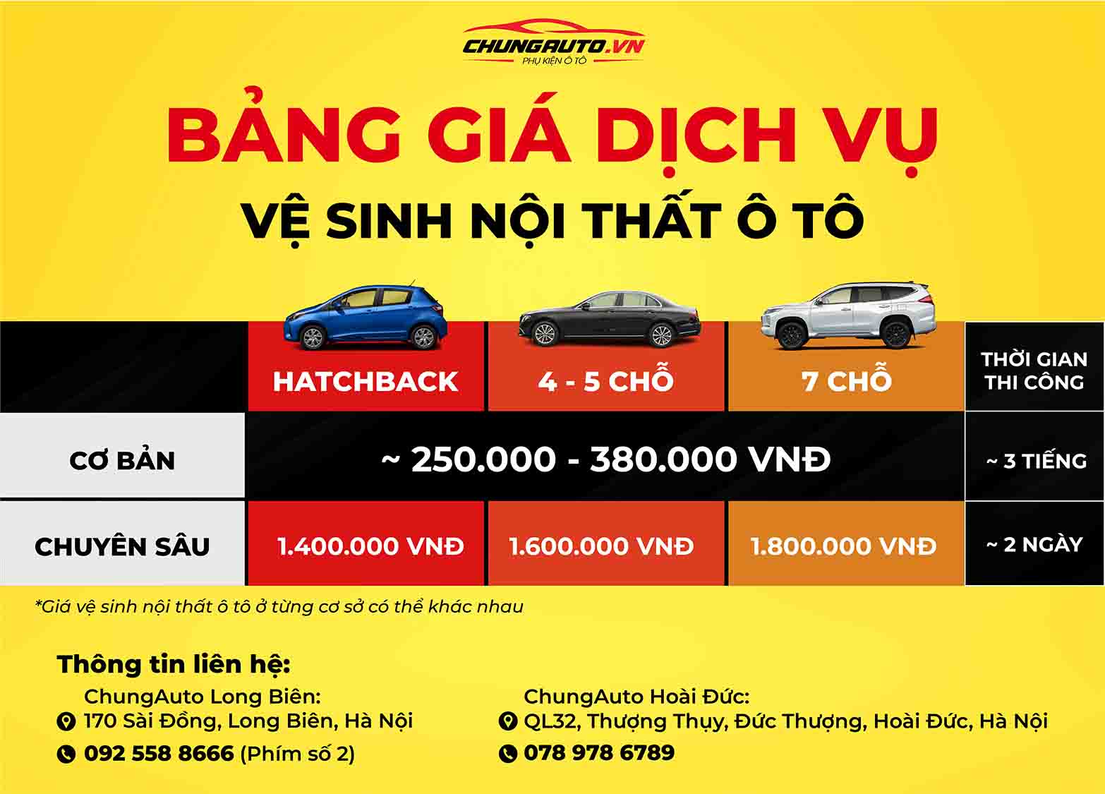 Bảng giá dịch vụ vệ sinh nội thất