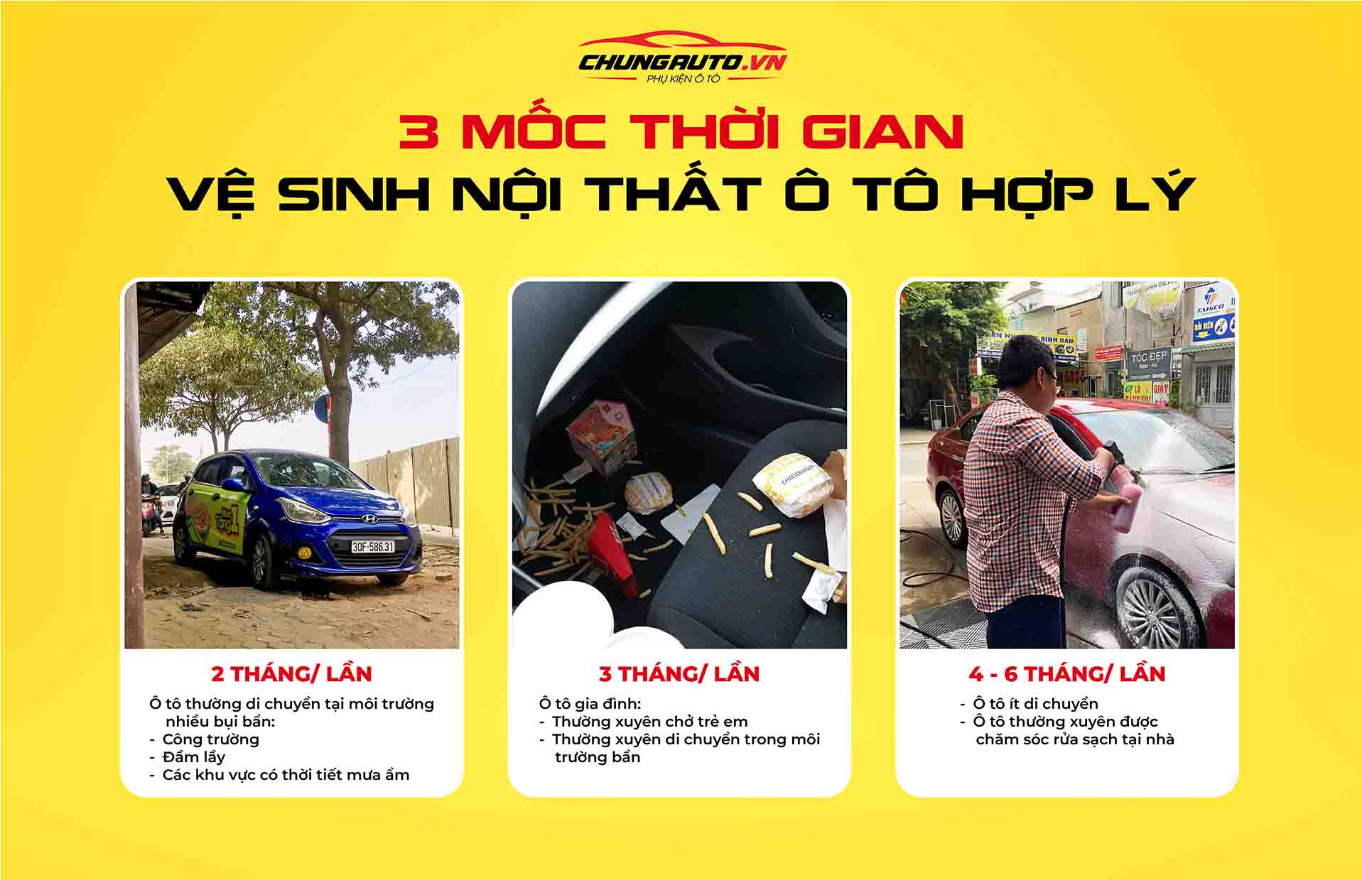 Các mốc dọn vệ sinh nội thất cần lưu ý