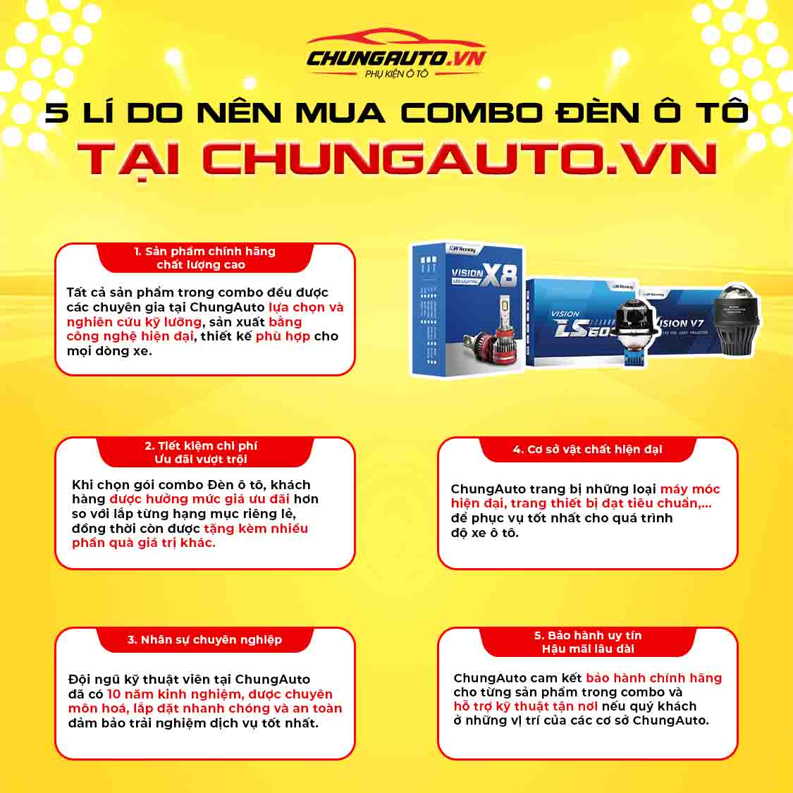5 lý do nên mua combo đèn tại ChungAuto