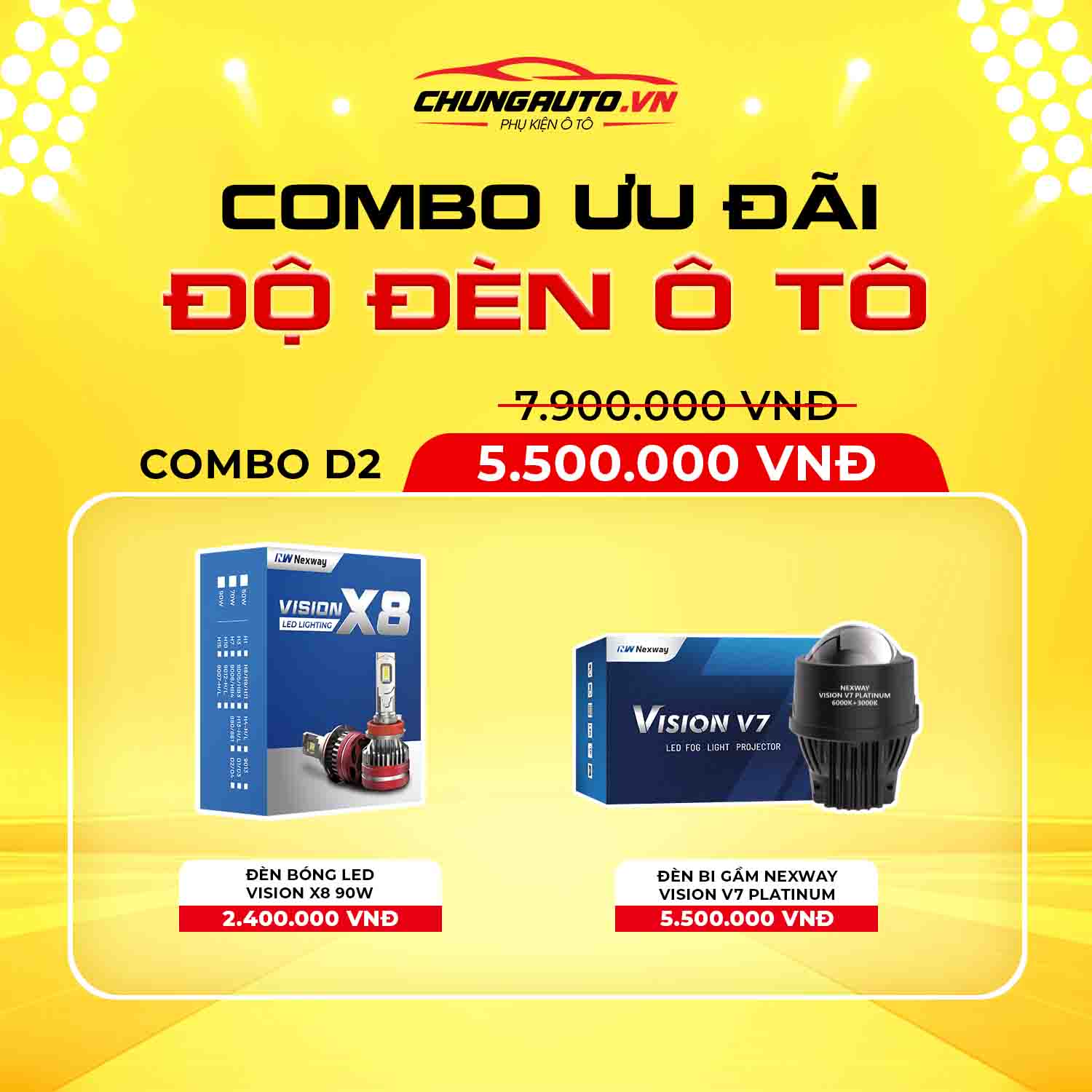 Combo độ đèn ô tô D2