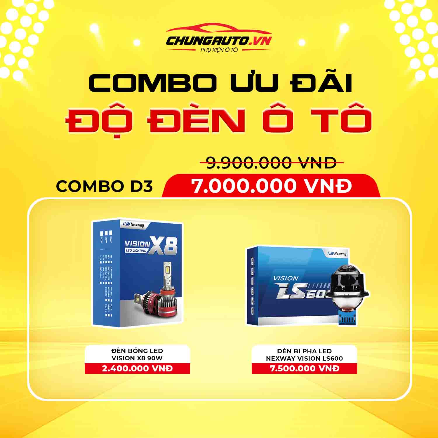 Combo độ đèn ô tô D3