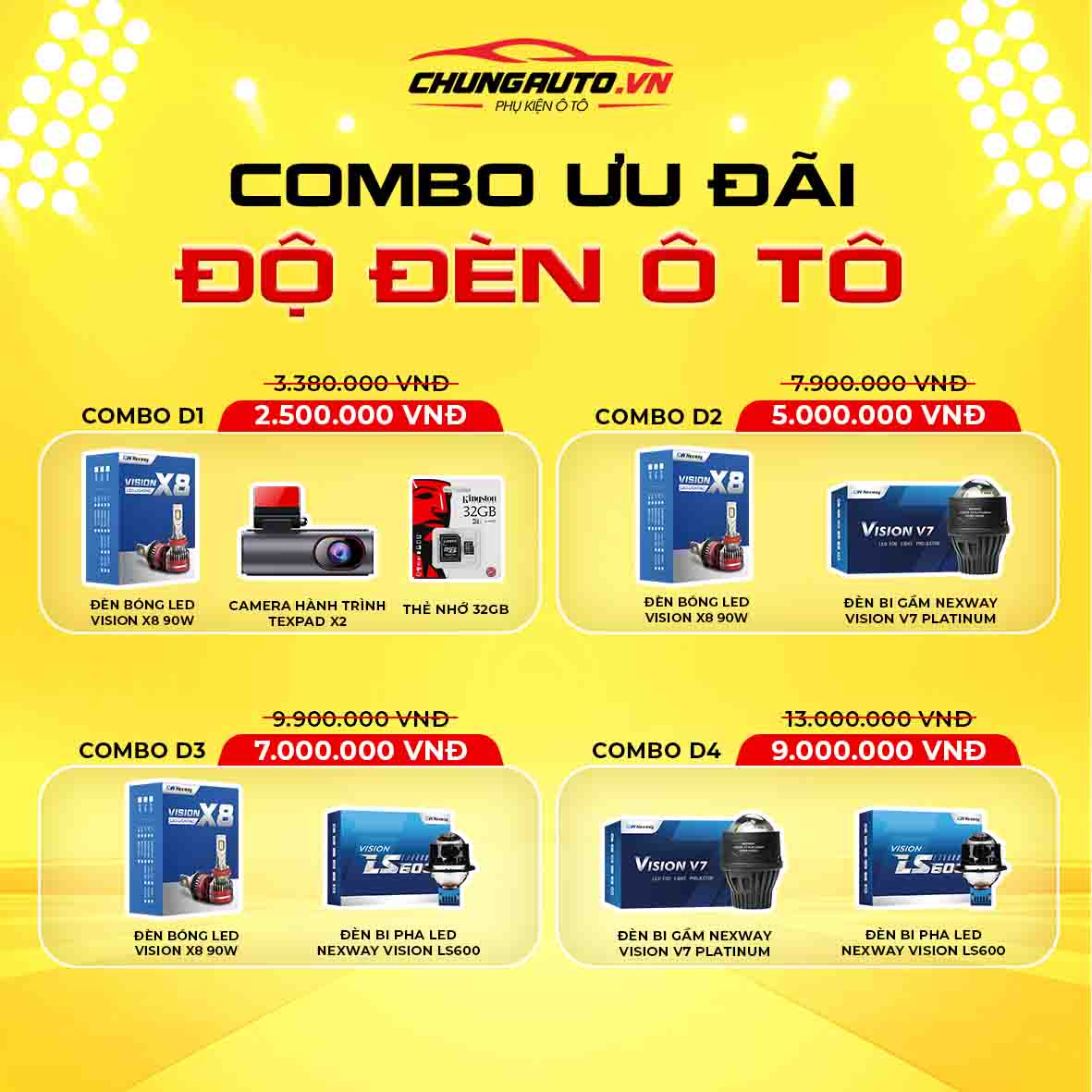 Combo ưu đãi độ đèn ô tô