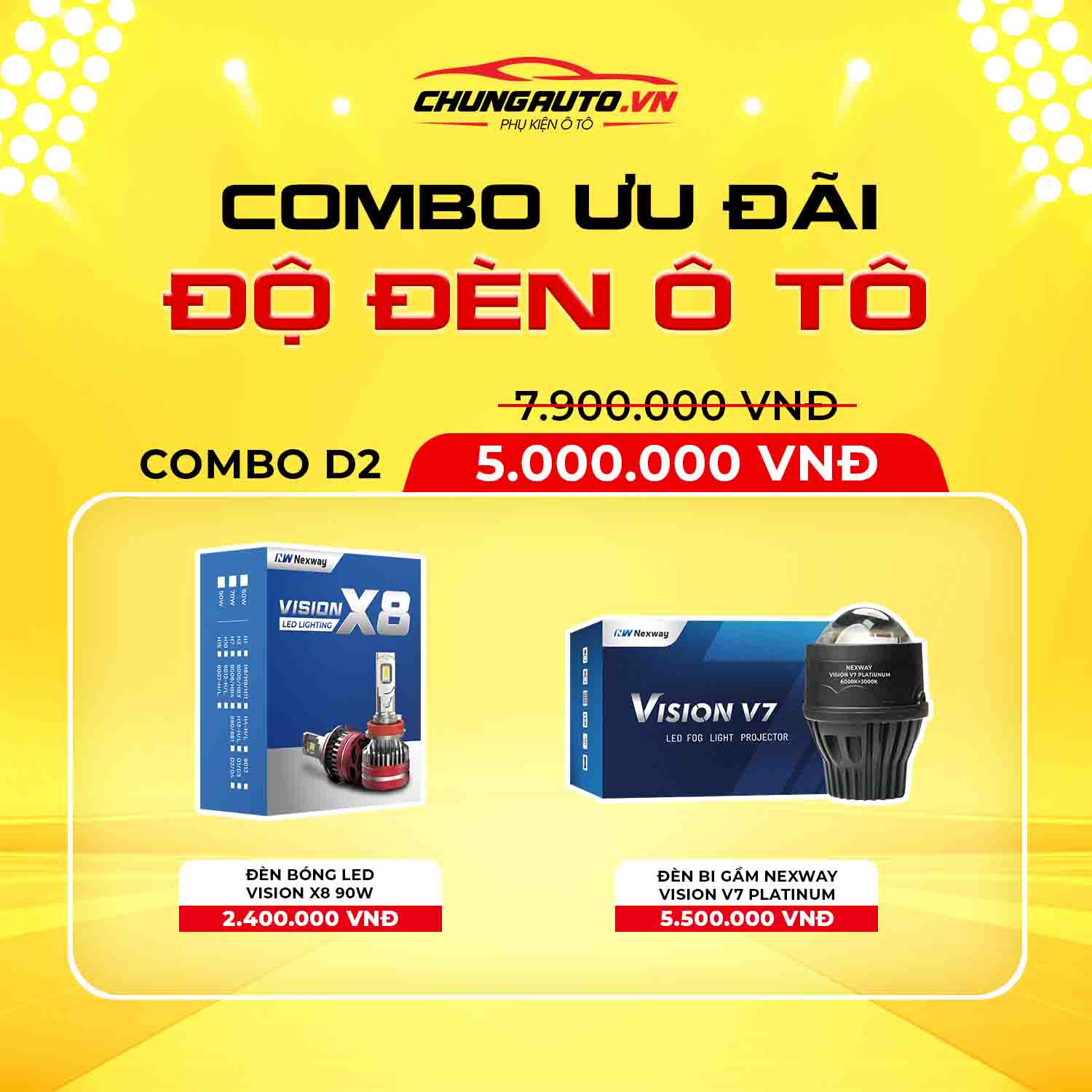 Combo độ đèn ô tô D2