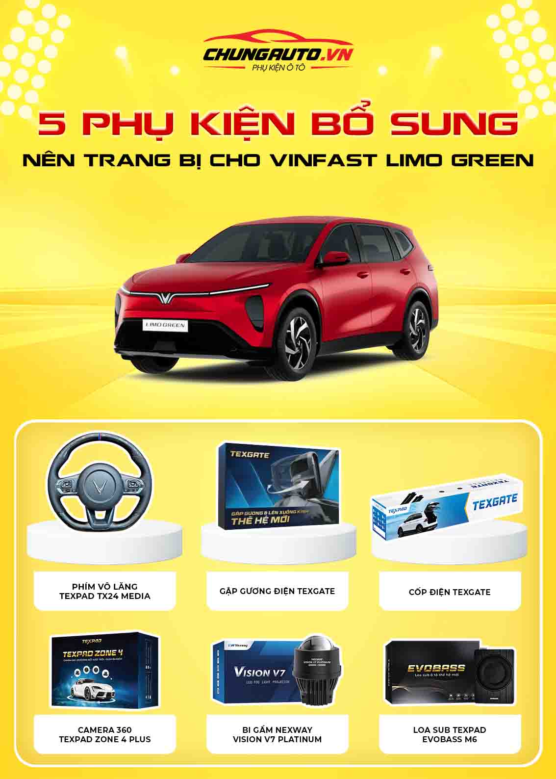 Phụ kiện bổ sung cho Vinfast Limo Green