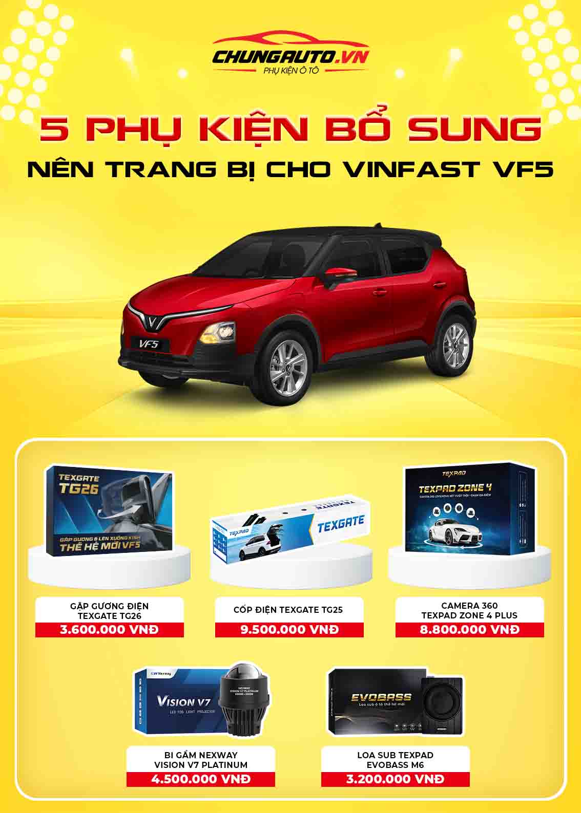 Phụ kiện cần bổ sung cho Vinfast VF5
