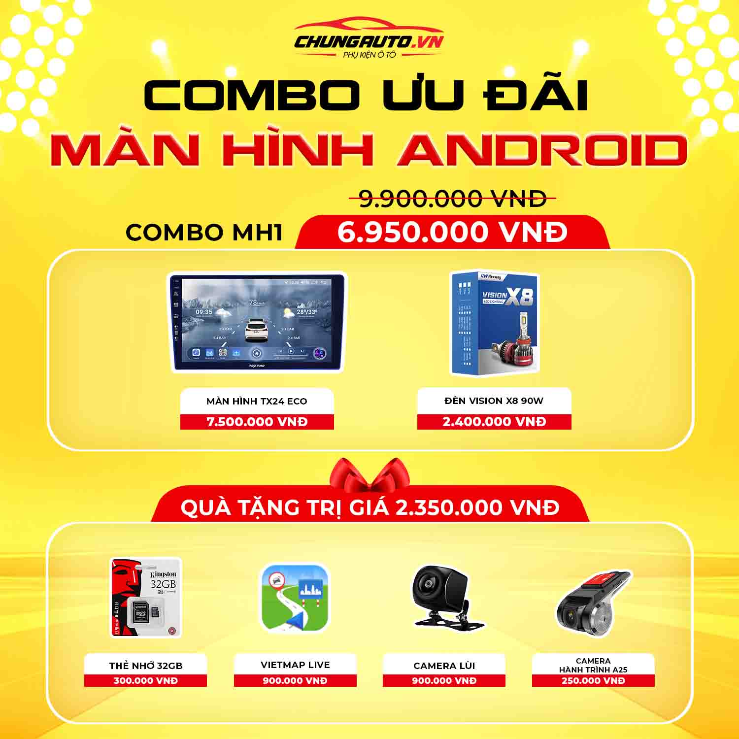 Quà tặng combo màn hình android