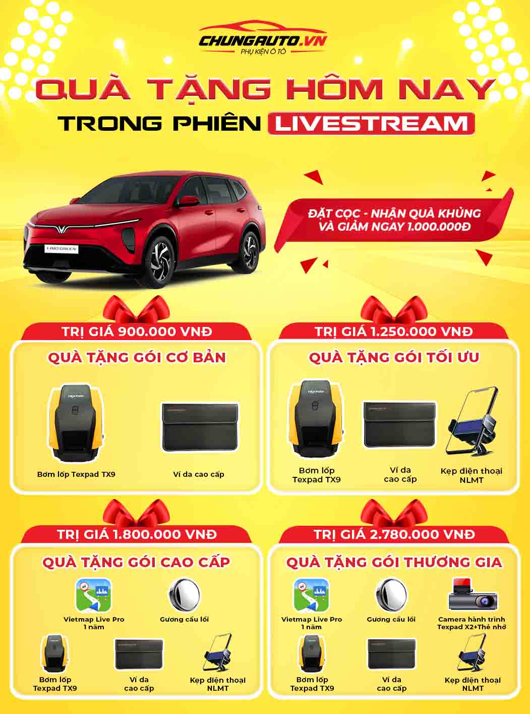 Quà tặng khi độ combo Vinfast Limo Green
