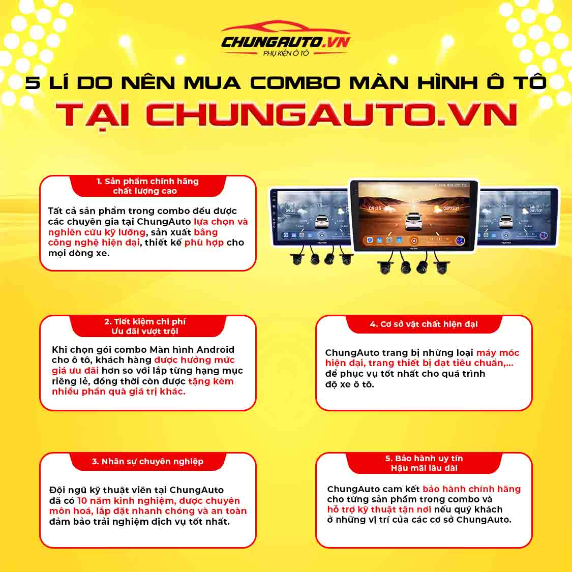 Lý do nên chọn màn hình Android tại Chungauto