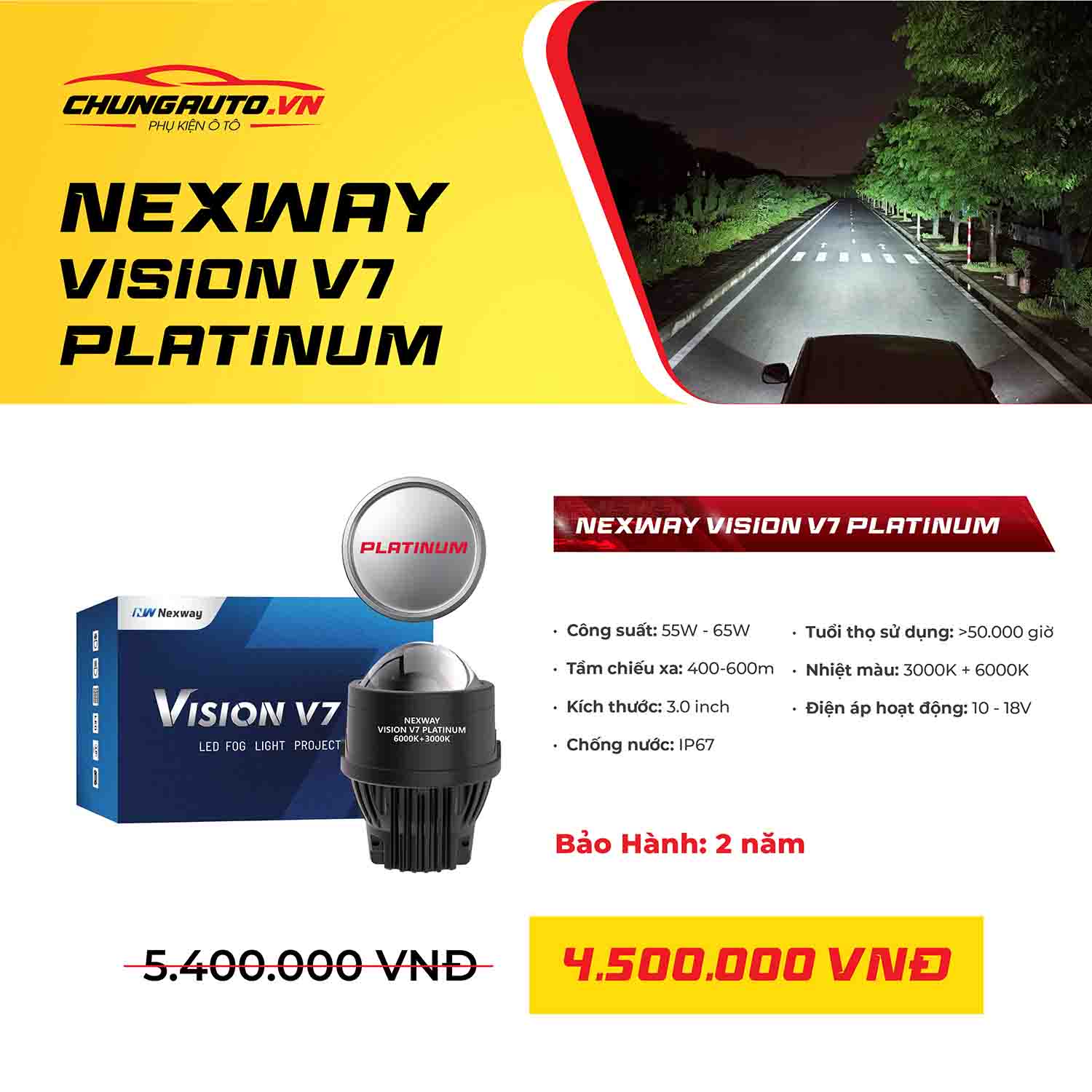 Đèn bi gầm Nexway Vision V7 Platinum