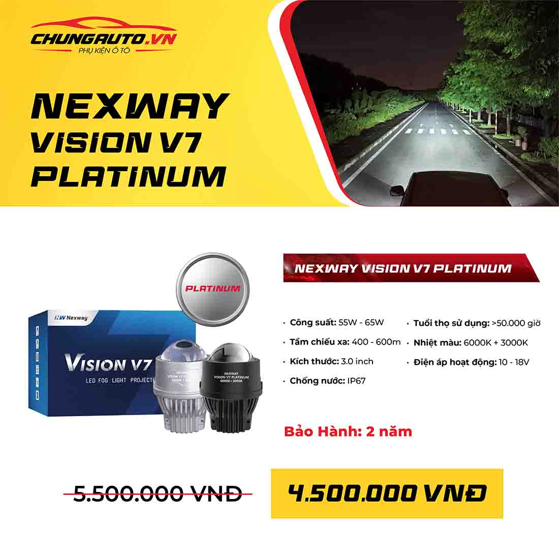 Đèn bi gầm Nexway Vision V7 giá 