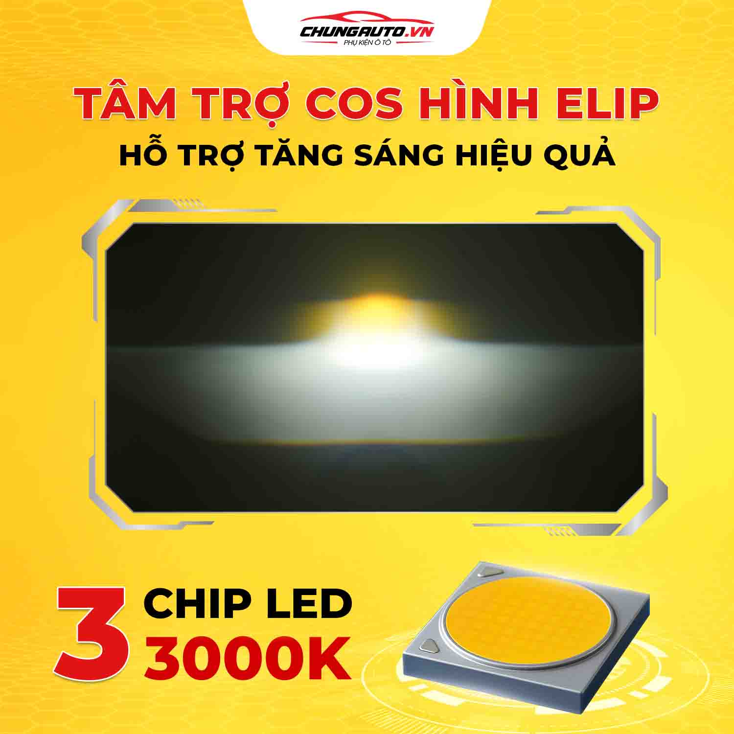 Đèn bi gầm Vision V7 Platinum trợ cos