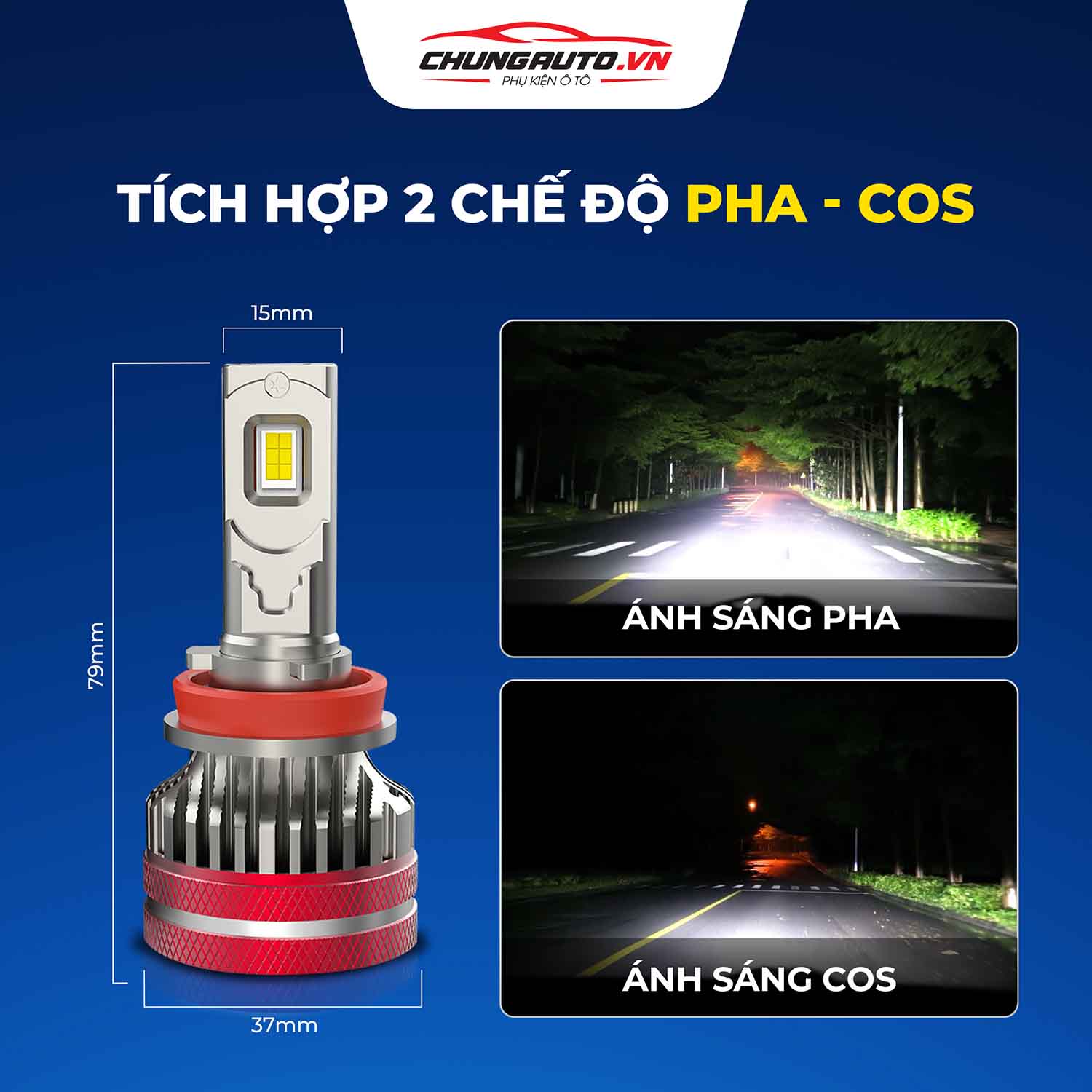 đèn vision x8 tích hợp pha cos