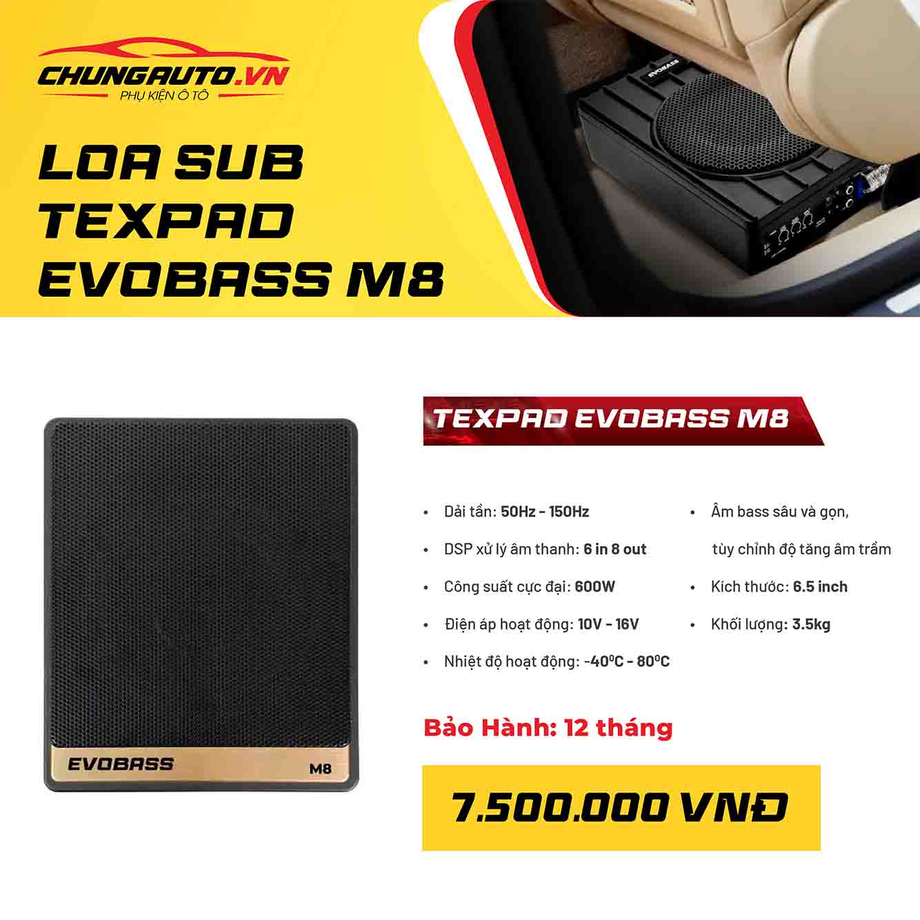 Báo giá loa sub điện Texpad Evobass M8