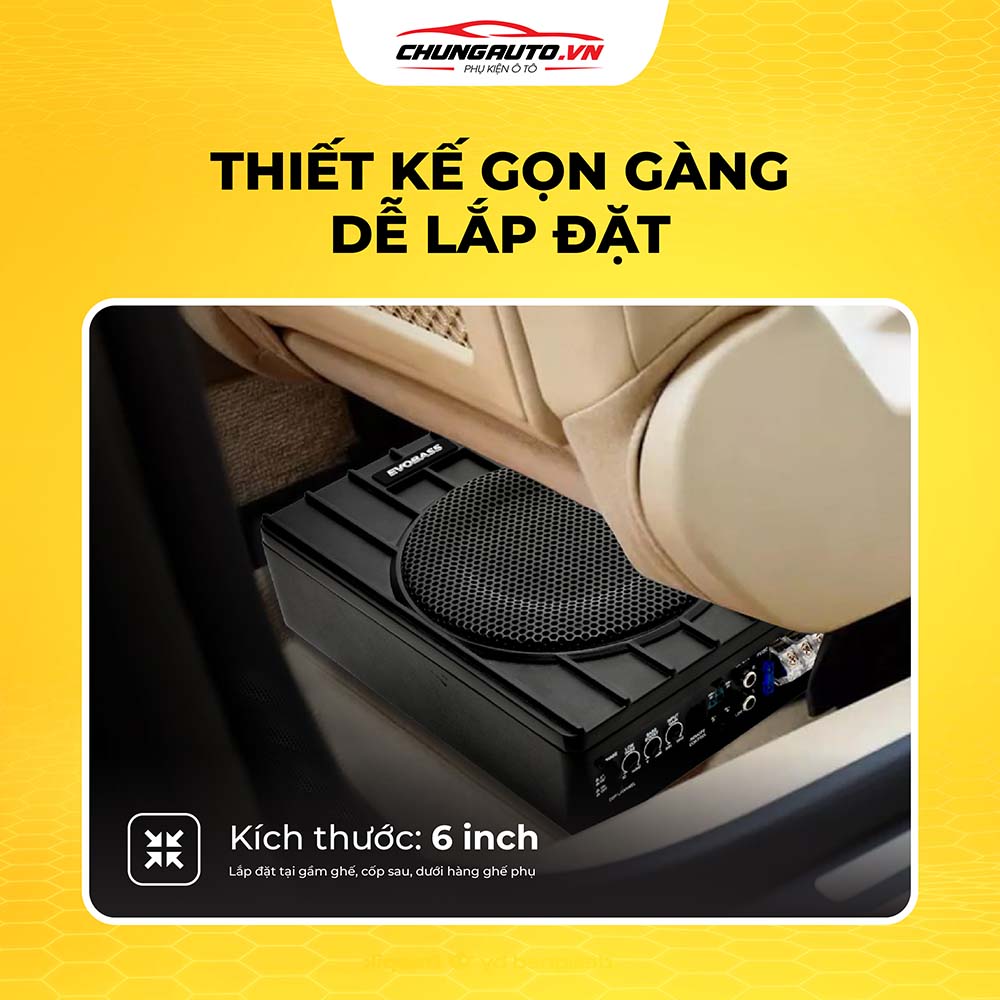 Loa Evobass M6 có thiết kế nhỏ gọn, dễ lắp đặt