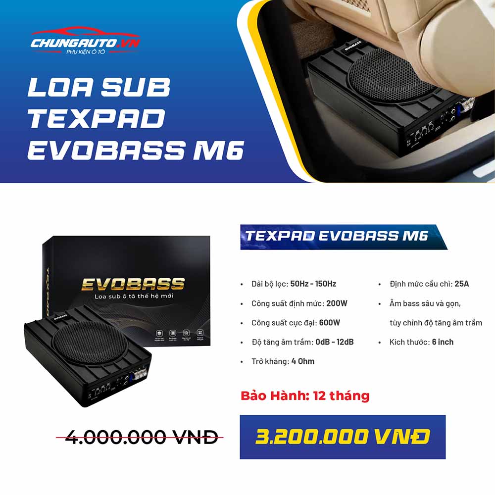 Loa sub Evobass M6 thông số