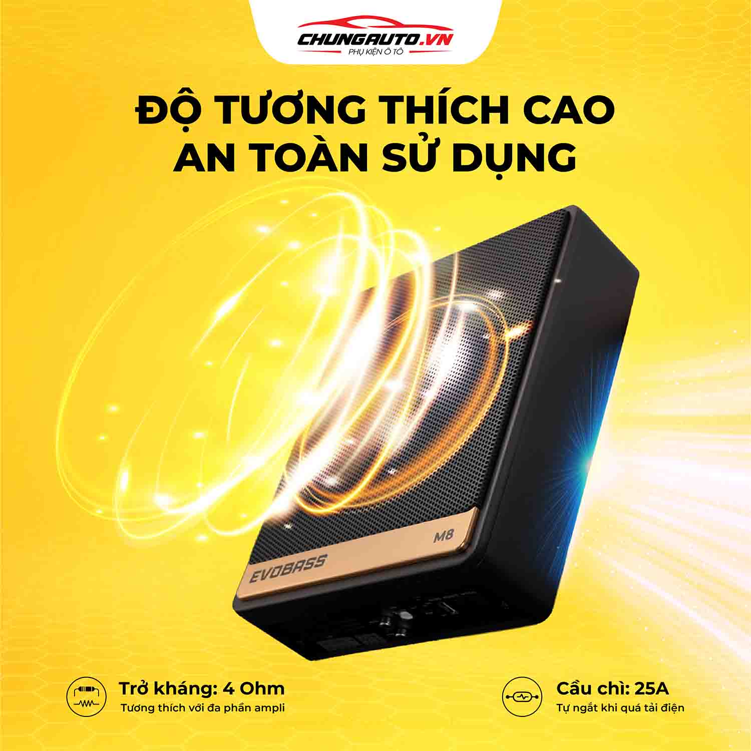 Loa Texpad Evobass M8 có độ tương thích cao với các dòng xe