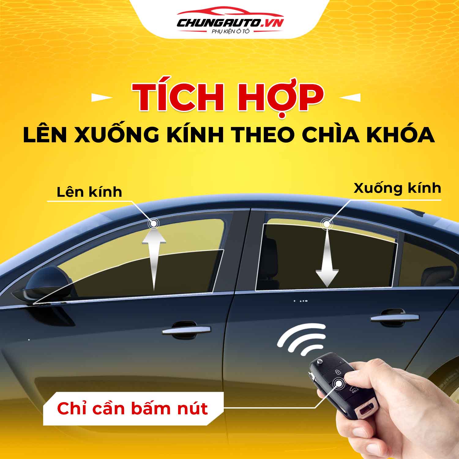Tích hợp lên xuống kính theo chìa