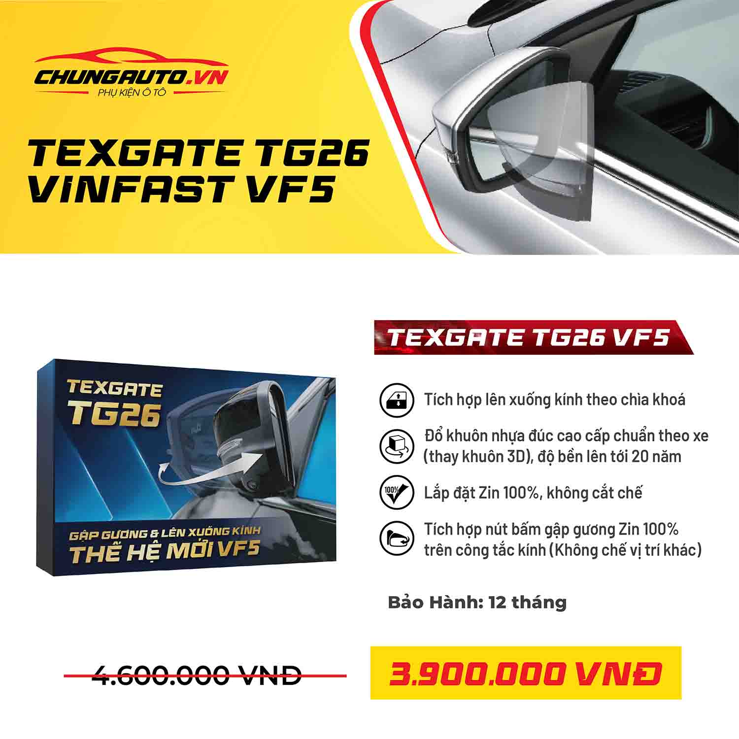 Báo giá gương điện Texgate TG26 