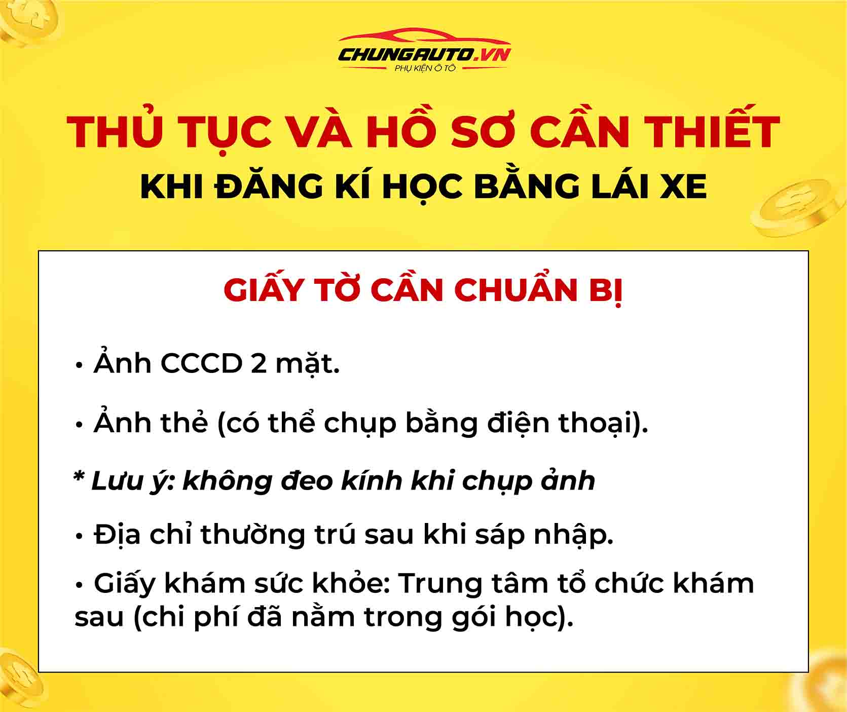 Thủ tục cần thiết khi đăng ký học bằng lái xe tại ChungAuto